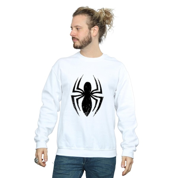 Marvel Herr Spider-Man Ultimate Spider Logo Sweatshirt 3XL Vit White 3XL