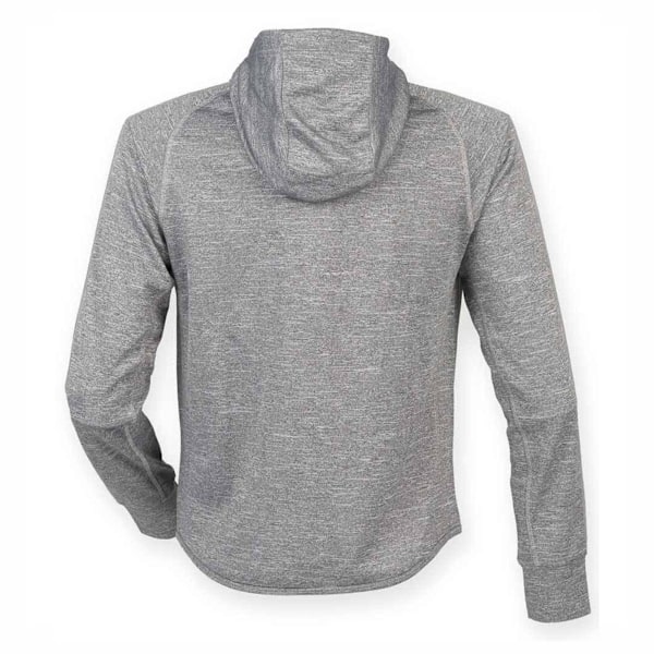 Tombo Teamsport Unisex Lättvikts Löparhoodie Med Reflex Grey Marl L