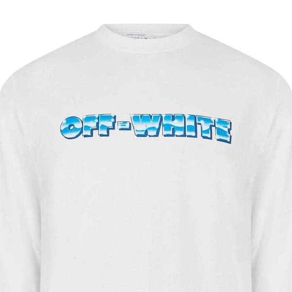 Off White Herr Logotyp Långärmad T-shirt L Vit White L