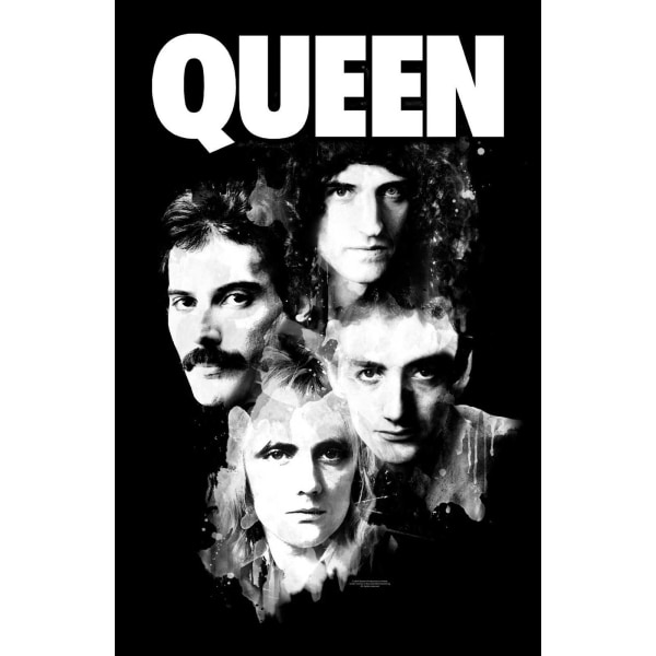 Queen Faces Textilaffisch 106cm x 70cm Svart/Vit Black/White 106cm x 70cm