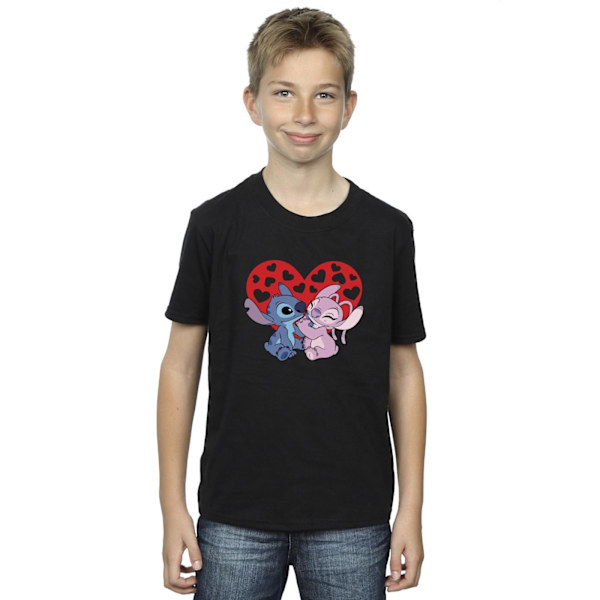 Disney Boys Lilo & Stitch Hearts T-Shirt 3-4 år Svart Black 3-4 Years