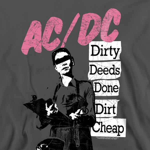 AC/DC Unisex Vuxen Dirty Deeds Sweatshirt XXL Kolgrå Charcoal XXL