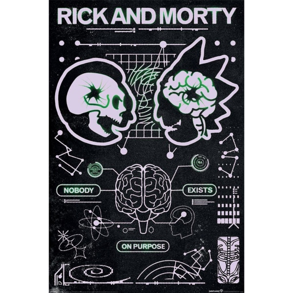 Rick And Morty Classrickal Maxi Poster 91,5 cm x 61 cm Svart/vit Black/White 91.5cm x 61cm