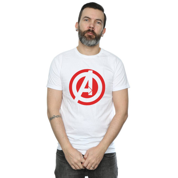Avengers Assemble Herr Solid Logotyp bomull T-shirt XXL Vit White XXL