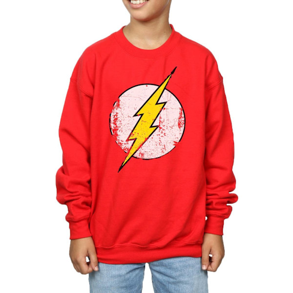 The Flash Boys Distressed Logo Bomullströja 7-8 År Röd Red 7-8 Years