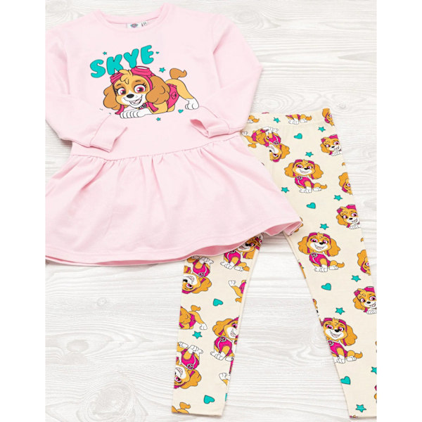 Paw Patrol Flicksweaterklänning & Leggings Set för Flickor 4-5 År Pi Pink 4-5 Years