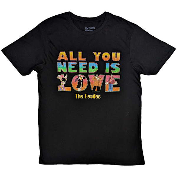 The Beatles Unisex Adult Yellow Submarine All You Need Is Love Black XXL