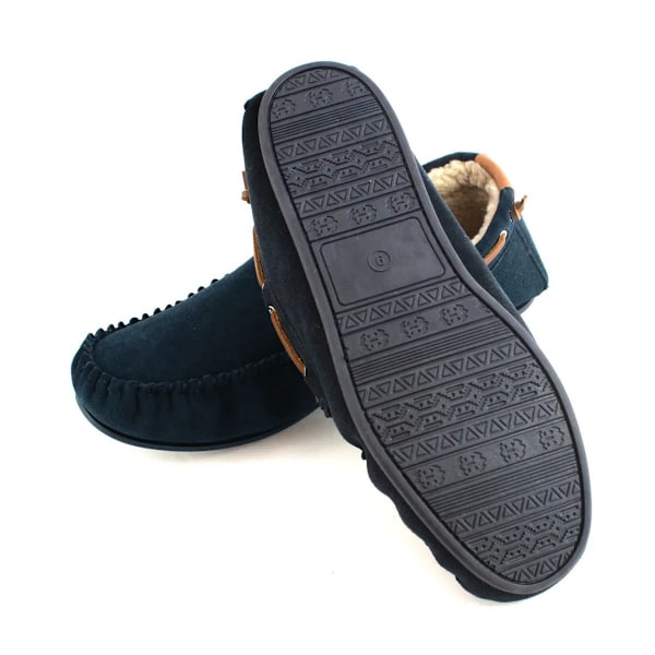 Eastern Counties Leather Herr Owen Berber Mocka-tofflor 10 UK Navy 10 UK