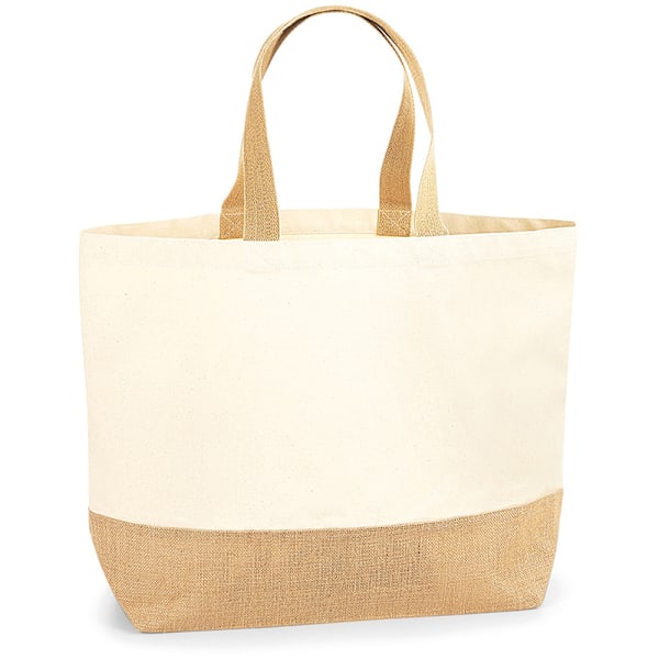 Westford Mill Jute Base Canvas Tote XL One Size Natural Natural One Size
