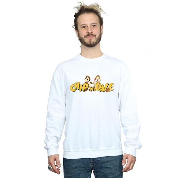 Disney Herr Chip And Dale Karaktär Logo Sweatshirt M Vit White M