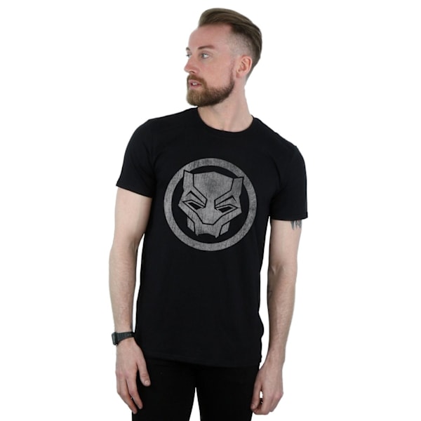 Black Panther Distressed Logo Bomull T-shirt XXL Svart Black XXL