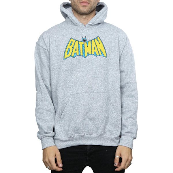 DC Comics Herr Batman Crackle Logo Hoodie L Sports Grey Sports Grey L