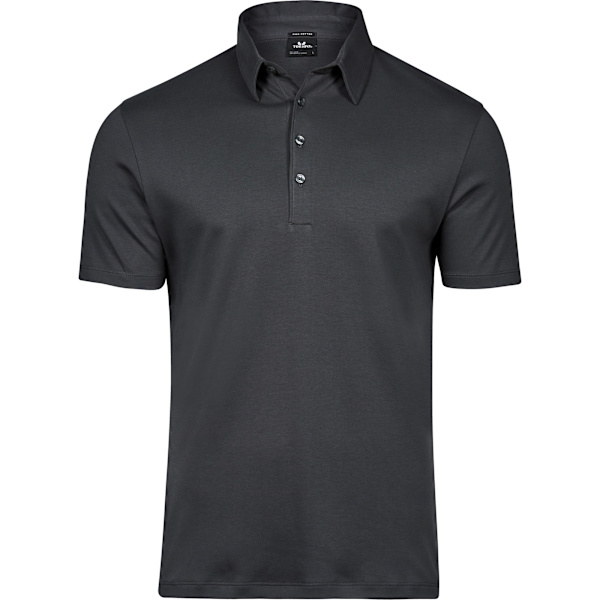 Tee Jays Herr Pima Bomull Interlock Poloshirt M Mörkgrå Dark Grey M