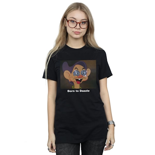 Disney Womens/Ladies Dopey Born To Dazzle Bomull Boyfriend T-Sh Black S