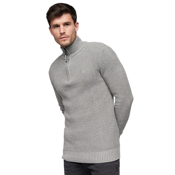 Duck and Cover Mens Firegards Knitted Jumper S Grey Marl Grey Marl S