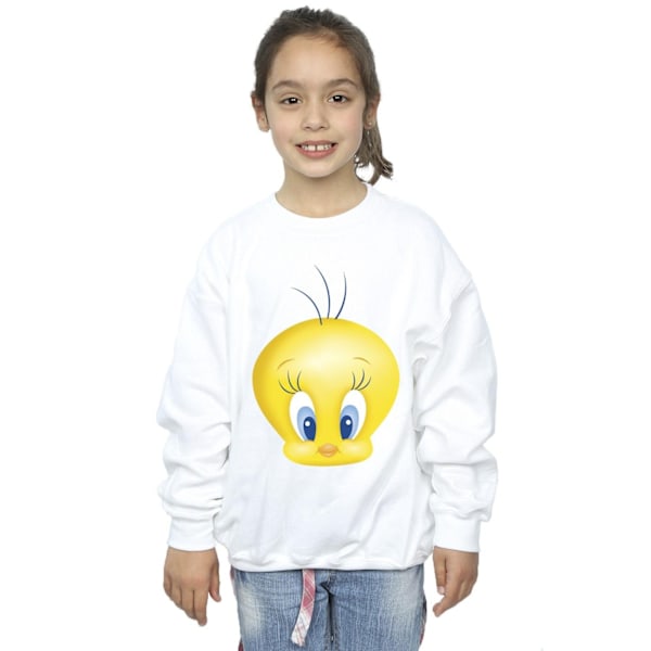 Looney Tunes Girls Tweety Face Sweatshirt 3-4 år Vit White 3-4 Years