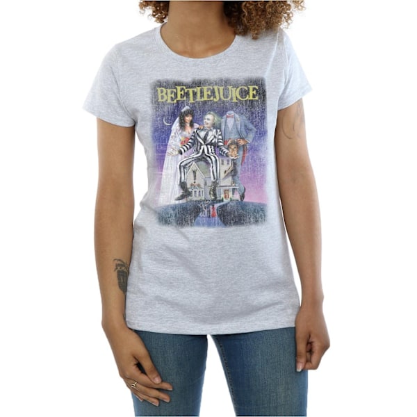 Beetlejuice Dam/Dam Distressed Poster Bomull T-shirt XL S Sports Grey XL