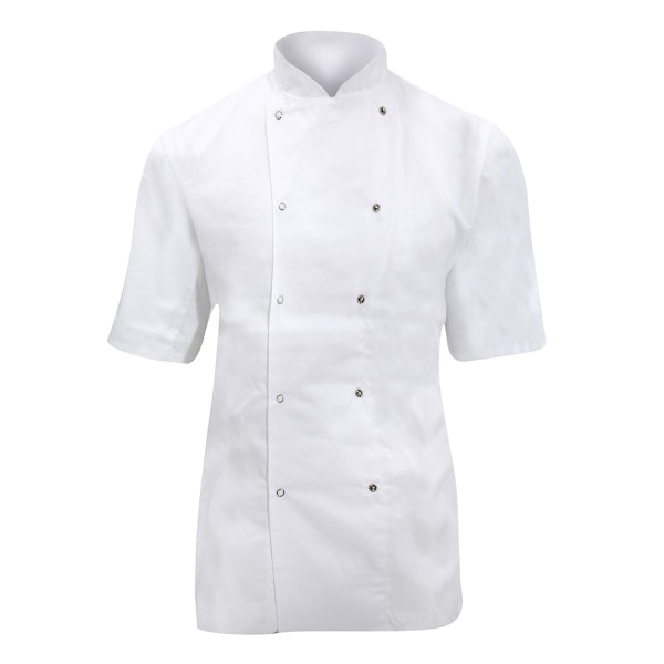 Dennys Dam/Dam Lightweight Kortärmad Kockjacka / Kockkläder (2-pack) White M