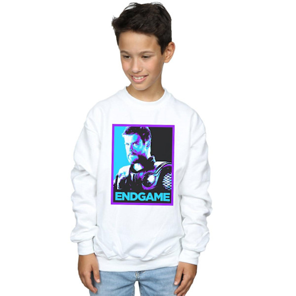 Marvel Boys Avengers Endgame Thor Poster Sweatshirt 5-6 år W White 5-6 Years