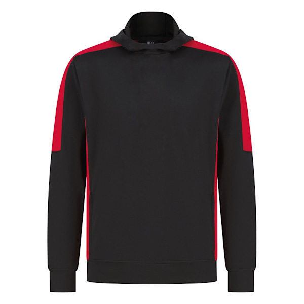 Finden & Hales Unisex Adult Contrast Panel Hoodie L Svart/Röd Black/Red L