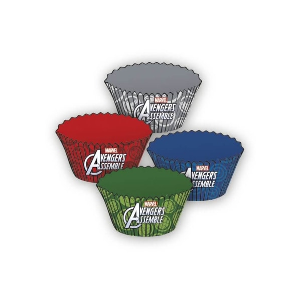 Avengers muffins och muffinsfodral (paket med 24) One Size Blue/Re Blue/Red/Grey/Green One Size