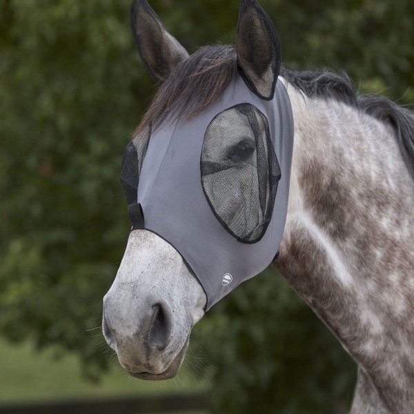 Weatherbeeta Deluxe Stretch Horse Flugmask med öron Full Grå/ Grey/Black Full