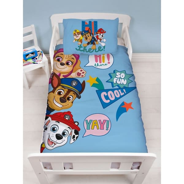 Paw Patrol Cool Vändbart Påslakanset Enkelt Blå Blue Single
