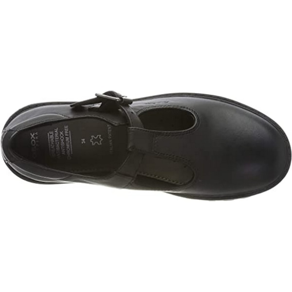 Geox J Casey G. E läderskolskor för flickor 2.5 UK svart Black 2.5 UK