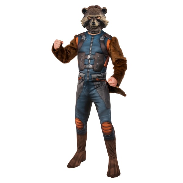 Marvel Comics Herr Deluxe Rocket Raccoon Costume XL Blå/Brun Blue/Brown XL