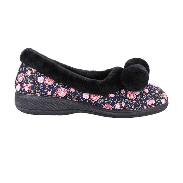 Fleet & Foster Dam/Dam Goldfinch Floral Tofflor 3 UK Bla Black 3 UK