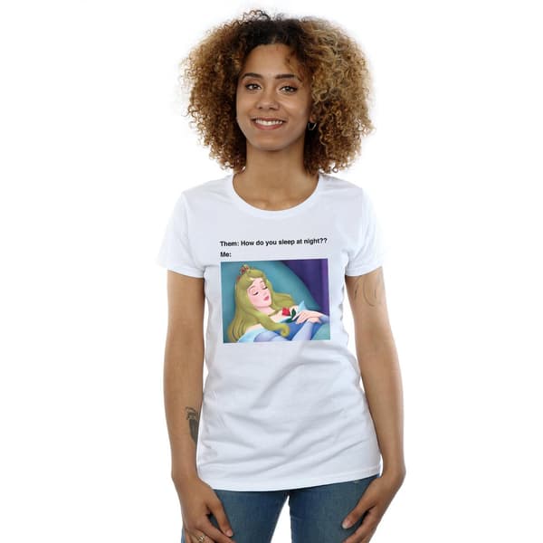 Disney Dam/Dam Törnrosa Meme Bomulls T-shirt S Vit White S