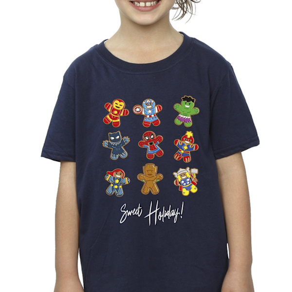 Marvel Girls Gingerbread Avengers Bomull T-shirt 3-4 år Marinblå Navy Blue 3-4 Years