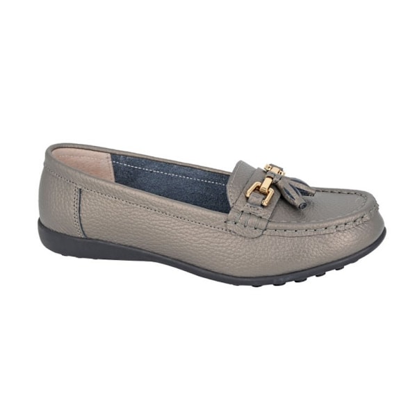Boulevard Dam/Dam Tassel Action Läder Loafers 7 UK Pewt Pewter Metallic 7 UK