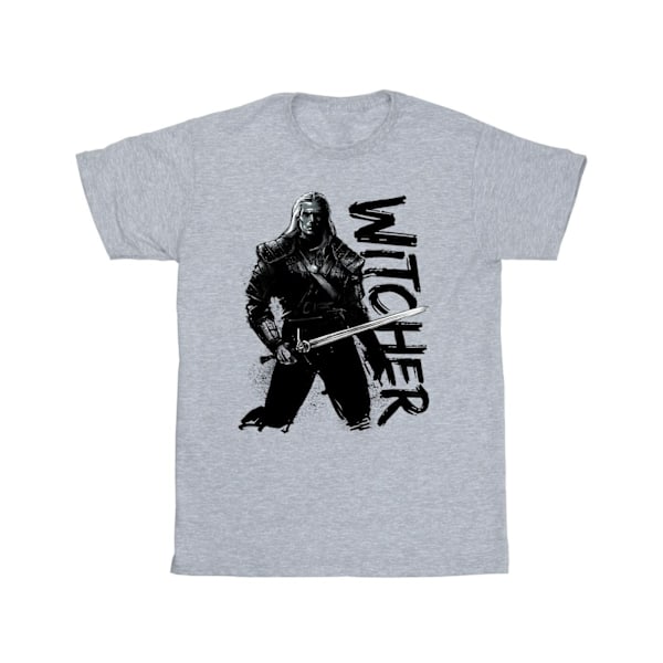 Netflix The Witcher Sketch Geralt T-shirt XL Sports Grey för män Sports Grey XL