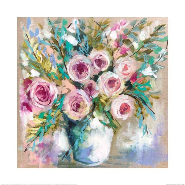 Amanda Brooks Citrondoftande Gum & Bush Roses Affisch 60cm x 60cm Pink/White/Blue 60cm x 60cm