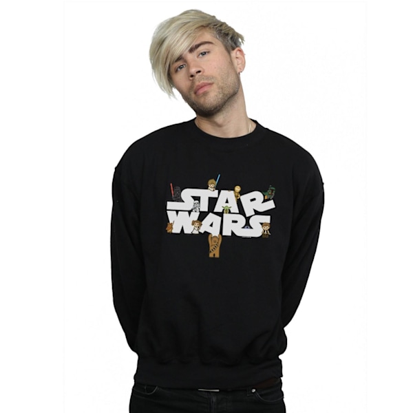 Star Wars Mens Kiddie Logo Sweatshirt 4XL Svart Black 4XL