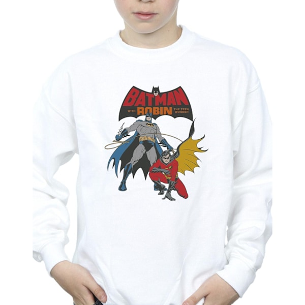DC Comics Pojkar Batman Och Robin Sweatshirt 5-6 År Vit White 5-6 Years