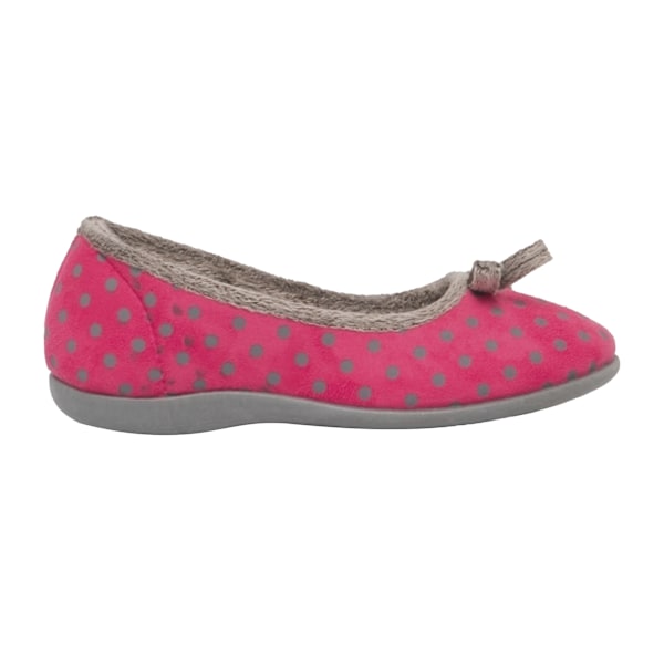 Sleepers Dam/Kvinna Louise Polka Dot Rosetttofflor 3 UK Rosa Pink 3 UK