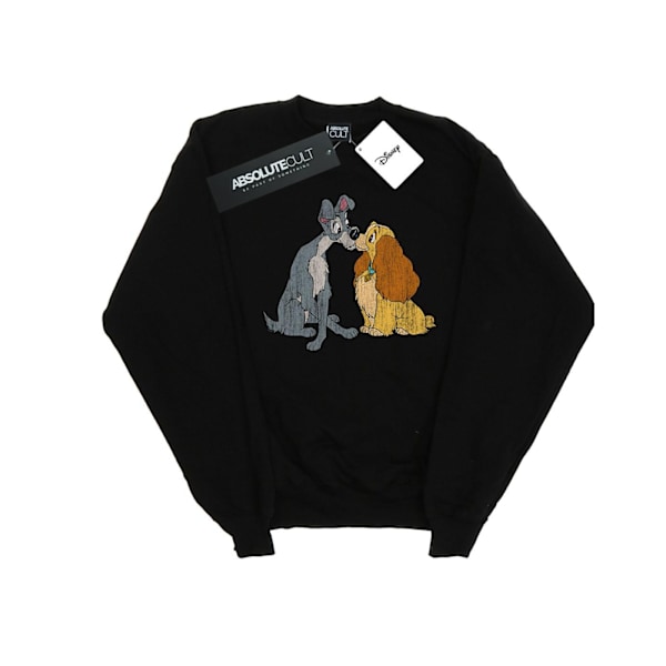 Disney Herr Lady Och Lufsen Distressed Kiss Sweatshirt L Bla Black L