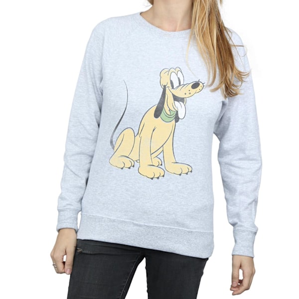 Disney Dam/Kvinnor Pluto Sittande Sweatshirt XXL Heather Grey Heather Grey XXL