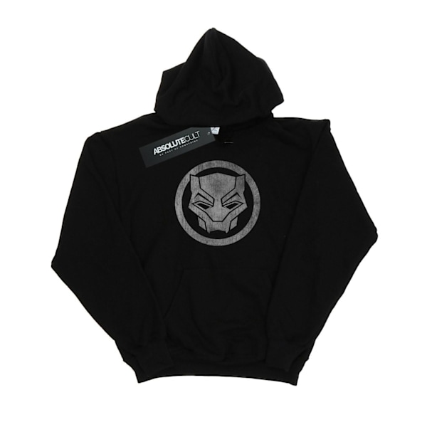 Marvel Boys Black Panther Distressed Icon Hoodie 5-6 år Vit White 5-6 Years