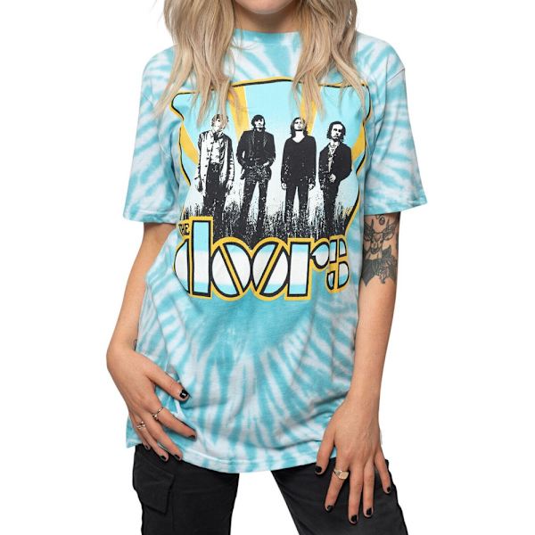 The Doors Unisex Adult Waiting For The Sun Tie Dye T-Shirt XXL Light Blue XXL