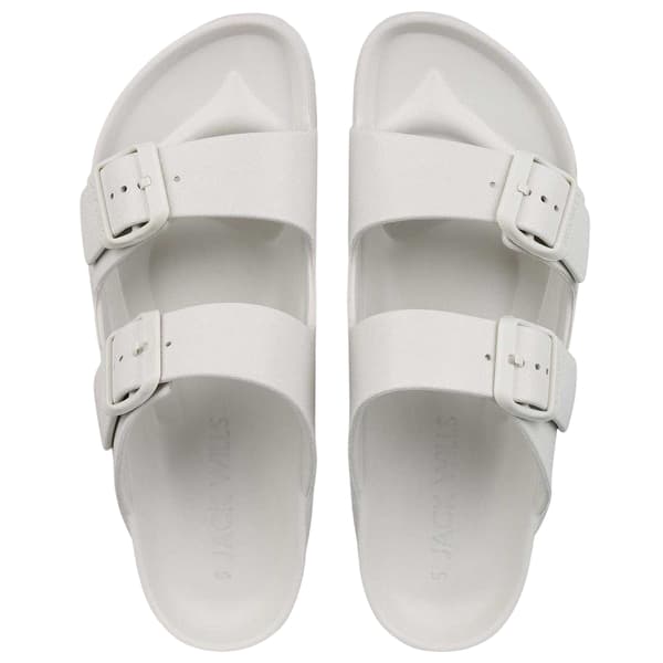 Jack Wills Dam Dubbla Spänne Sandaler 8 UK Onyx Vit Onyx White 8 UK