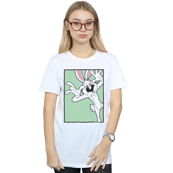 Looney Tunes Dam/Damer Bugs Bunny Rolig Ansikte Bomull Pojkvän White M