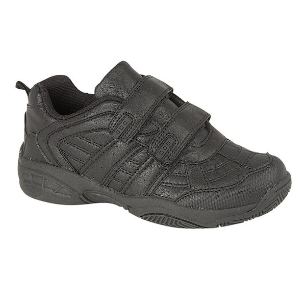 Dek Kids Unisex Fusion II Touch Fastening Sport Trainers 1 Juni Black 1 Junior UK