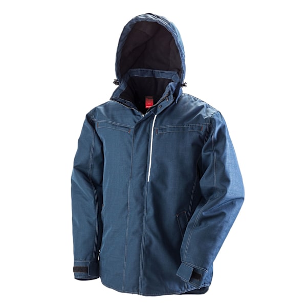 Result Herr Work-Guard Denim Texture Rugged Jacka 4XL Marinblå Navy 4XL