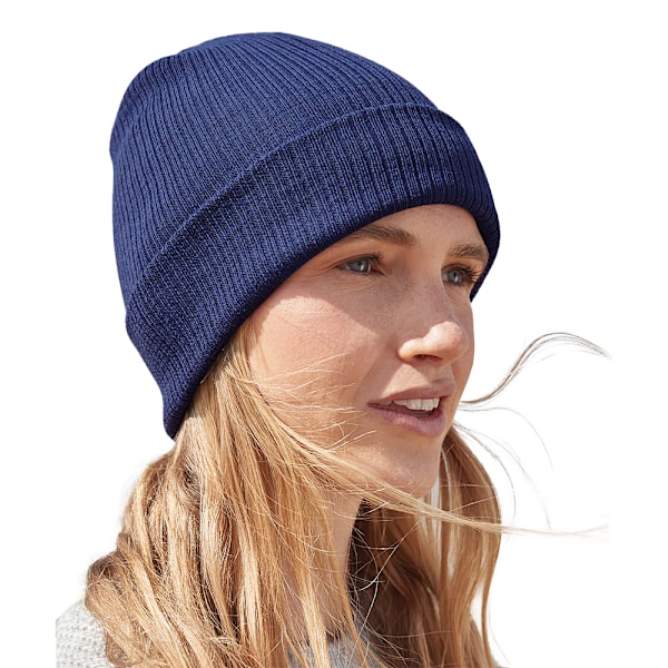 Beechfield Unisex Vuxen Stickad Ekologisk Bomull Mössa En Storlek Oxford Navy One Size