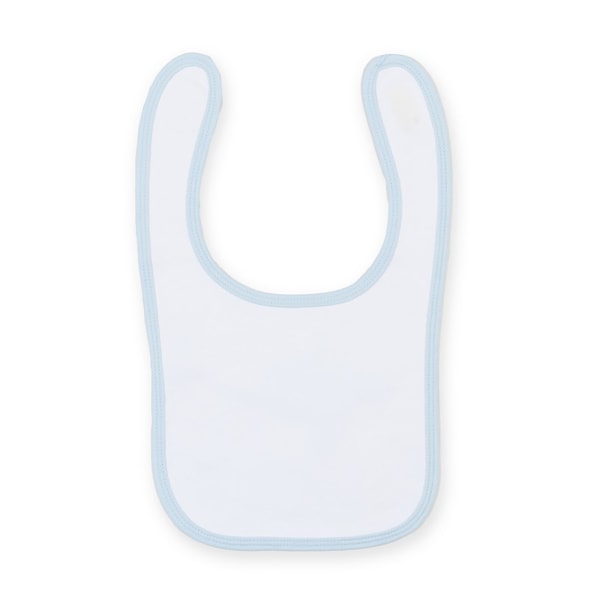 Larkwood Baby Unisex Plain & Contrast Haklapp (Pack of 2) One Size White/ Pale Blue One Size