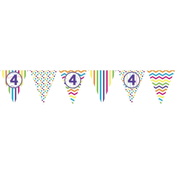 Kreativt festpapper mönstrat 4:e födelsedagsbanners en storlek Multicoloured One Size