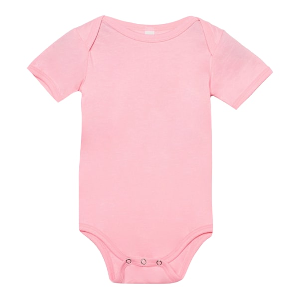 Bella + Canvas Baby Jersey Kortärmad Onesie 18-24 Månader Rosa Pink 18-24 Months